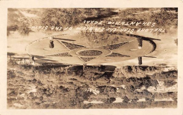 San Antonio Texas Lone Star Emblem Real Photo Antique Postcard K103861