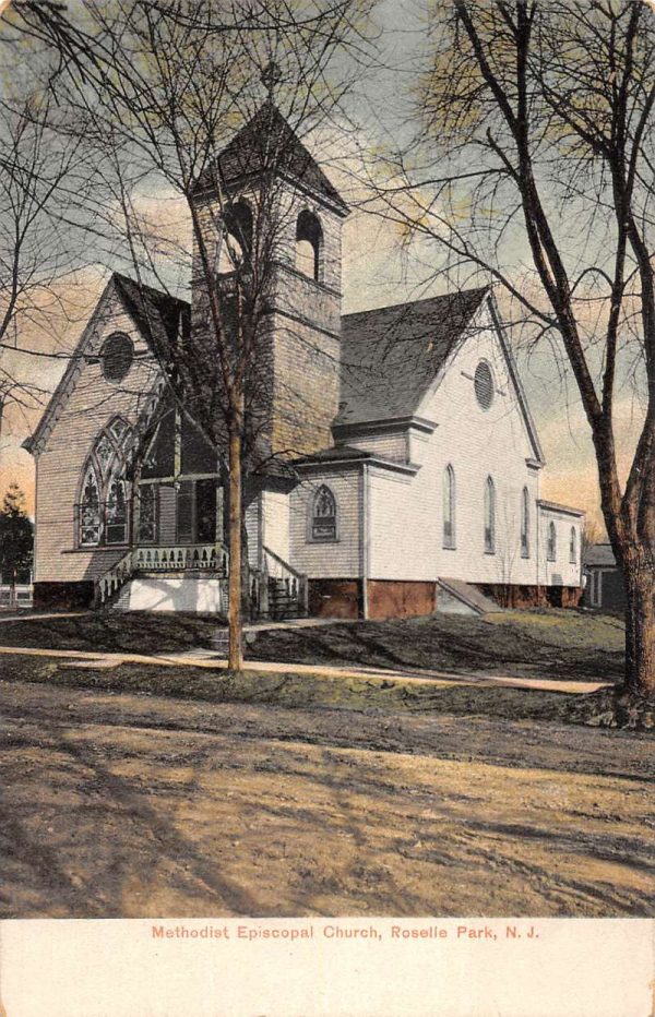 Roselle Park New Jersey Methodist Episcopal Church Antique Postcard K103931