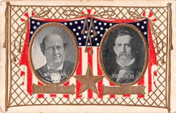 Presidental Election 1908 Democratic Nominees Bryan Kern Postcard J79629