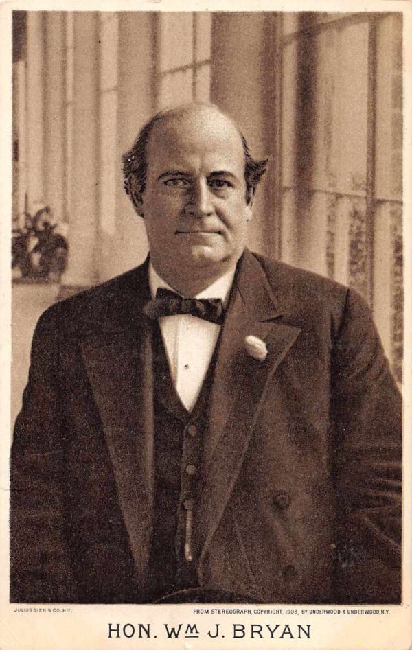 Presidental Election William J Bryan Political Antique Postcard J79646