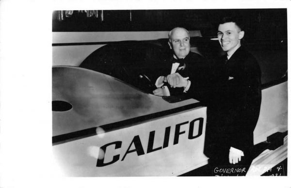 California Governor Rolph and Dick Loynes Real Photo Antique Postcard J79661