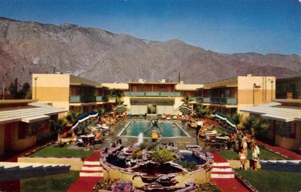 Palm Springs California Hotel La Fonda Pool View Vintage Postcard K103975