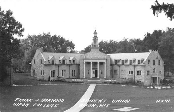 Ripon Wisconsin College Student Union Real Photo Antique Postcard K104022