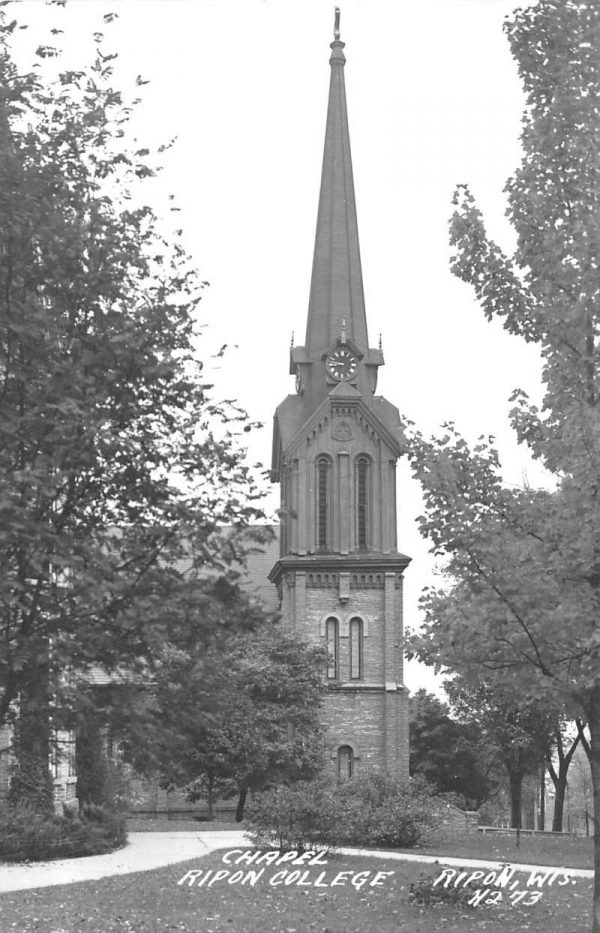Ripon Wisconsin College Chapel Real Photo Antique Postcard K104023