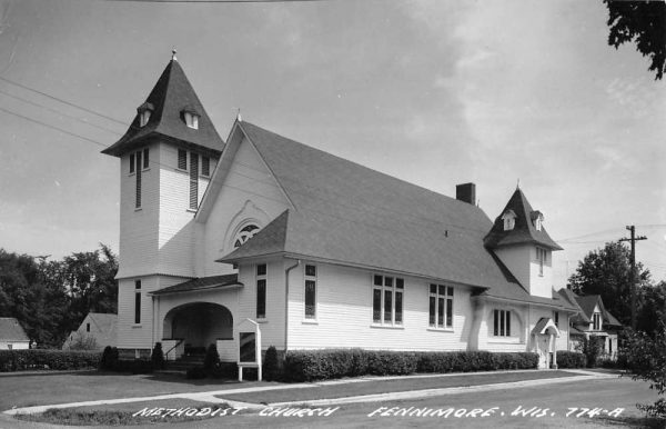 Fennimore Wisconsin Methodist Church Real Photo Antique Postcard K104028