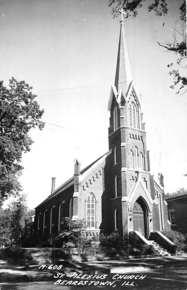 Beardstown Illinois St Alexius Church Real Photo Antique Postcard K104037