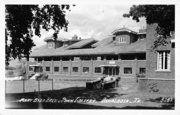 Oskaloosa Iowa Penn College Byer House Real Photo Antique Postcard K104045
