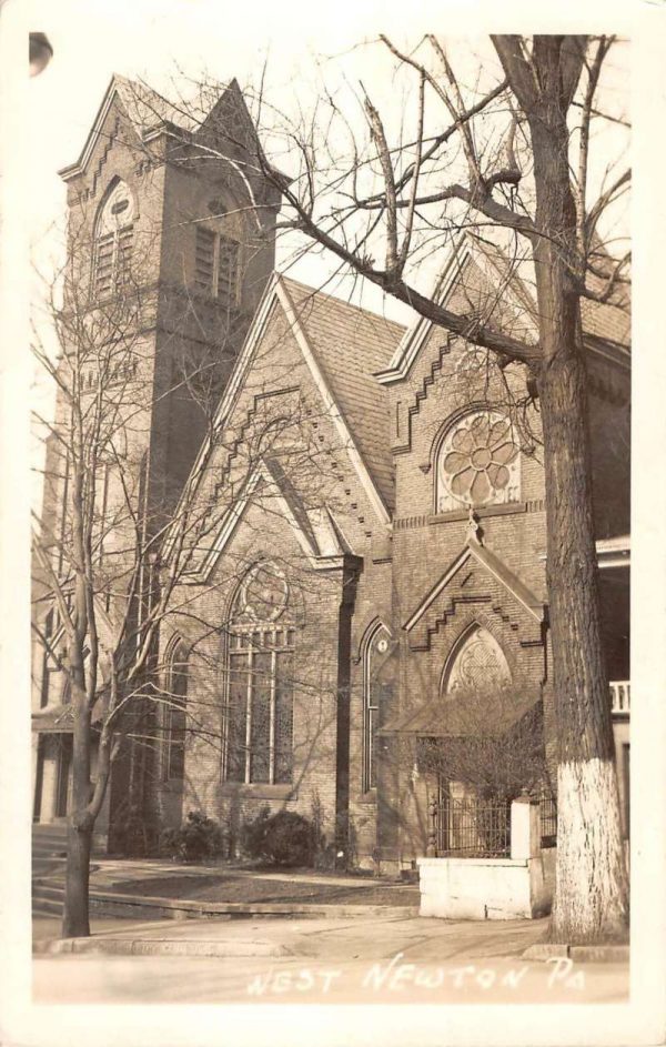 West Newton Pennsylvania Church Real Photo Antique Postcard K104200