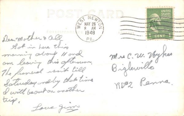 West Newton Pennsylvania Church Real Photo Antique Postcard K104200 - Image 2
