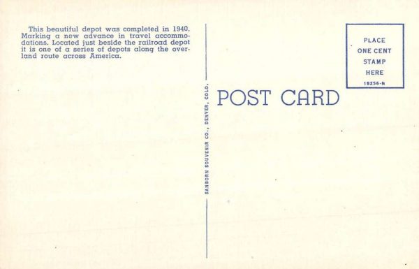 Cheyenne Wyoming Union Pacific Bus Depot Antique Postcard K104250 - Image 2