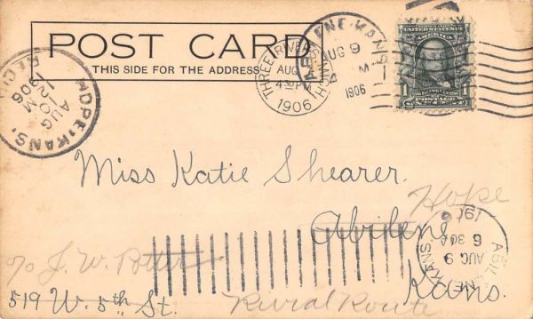 Three Rivers Michigan Lafayette Park Main Street Antique Postcard K104259 - Image 2