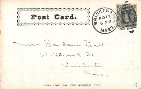 Bridgewater Massachusetts Trinity Church Street View Antique Postcard K104269 - Image 2