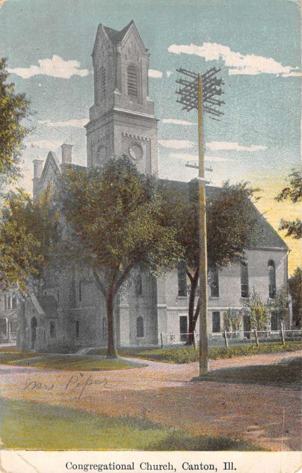 Canton Illinois Congregational Church Antique Postcard K104287