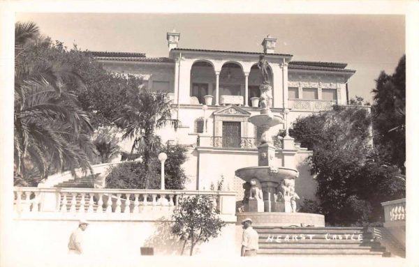 San Simeon California Hearst Castle Fountains Real Photo Antique Postcard J79725
