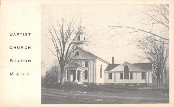 Sharon Massachusetts Baptist Church Exterior Antique Postcard J79753