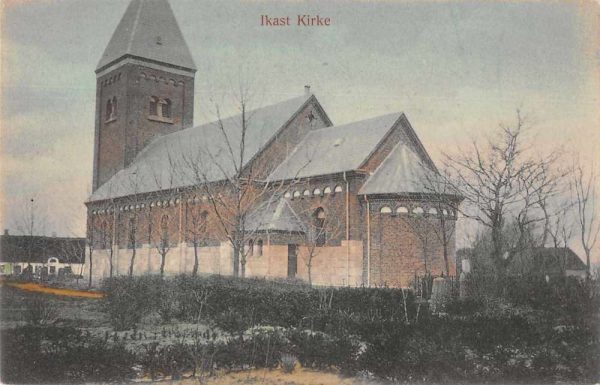 Ikast Denmark Ikast Kirke Church Exterior Antique Postcard J79766