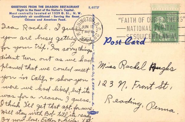 Washington DC Dragon Restaurant Multiview Antique Postcard K104363 - Image 2