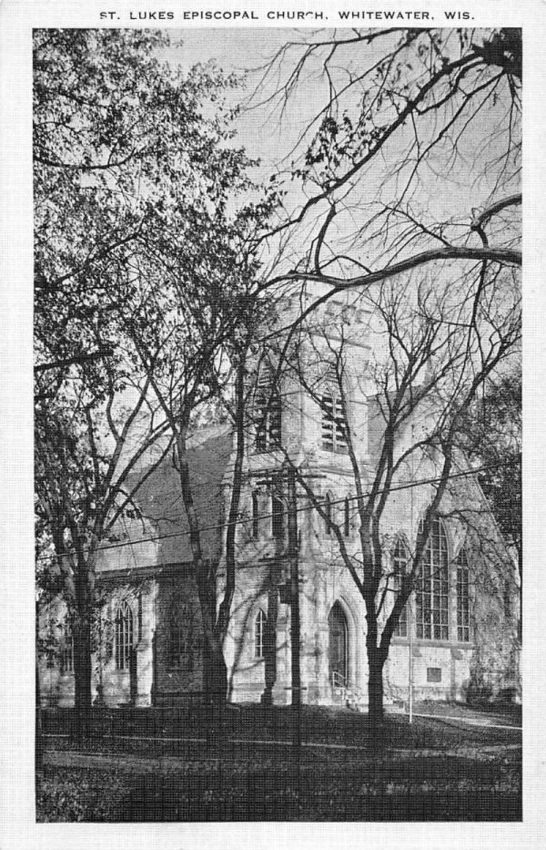 Whitewater Wisconsin St Lukes Episcopal Church Antique Postcard K104389