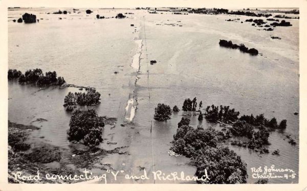 Road Connecting Y And Richland Birdseye View Real Photo Antique Postcard K104426