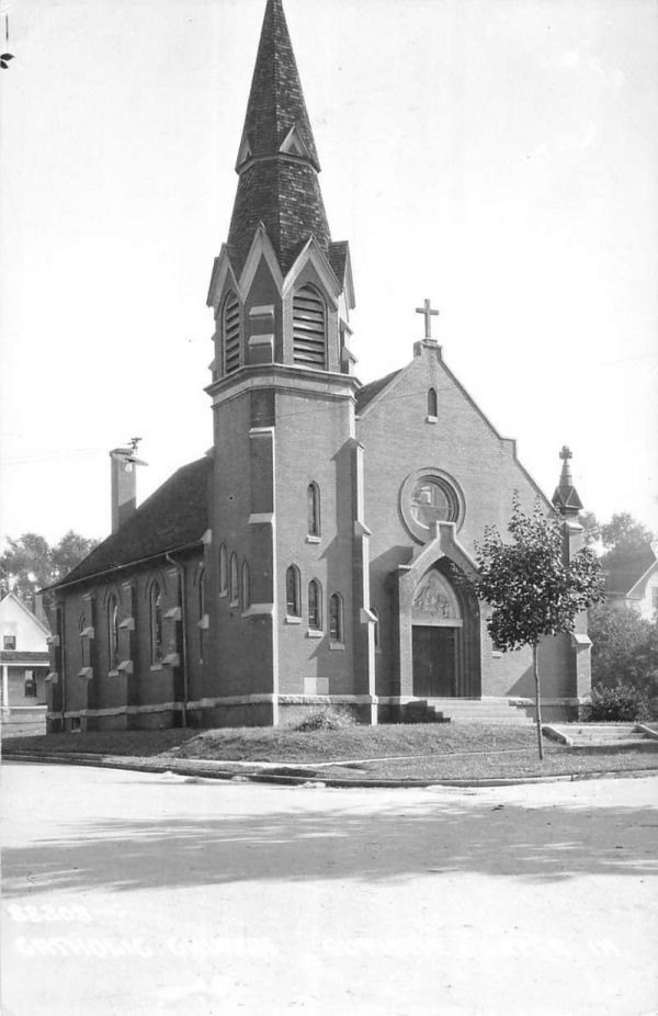 Guthrie Center Iowa Catholic Church Real Photo Antique Postcard K104451