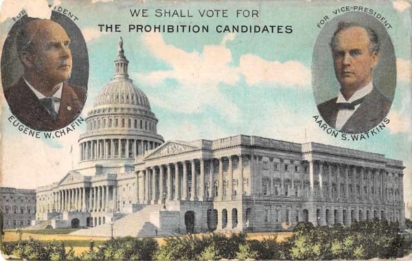 Presidential Election Chafin Watkins Prohibition Antique Postcard J79821
