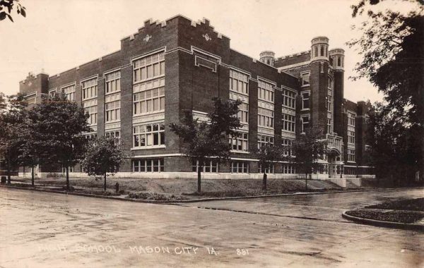 Mason City Iowa High School Real Photo Antique Postcard J79874