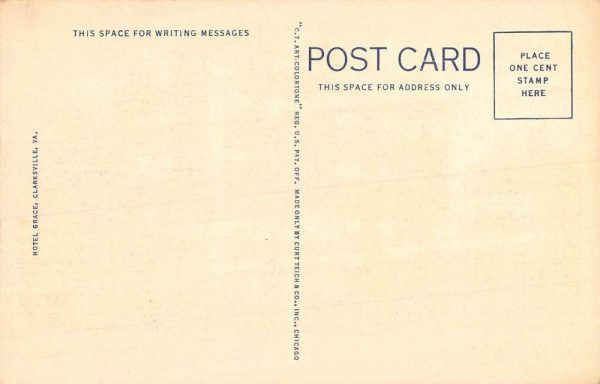 Clarksville Virginia Hotel Grace Street View Antique Postcard K104617 - Image 2