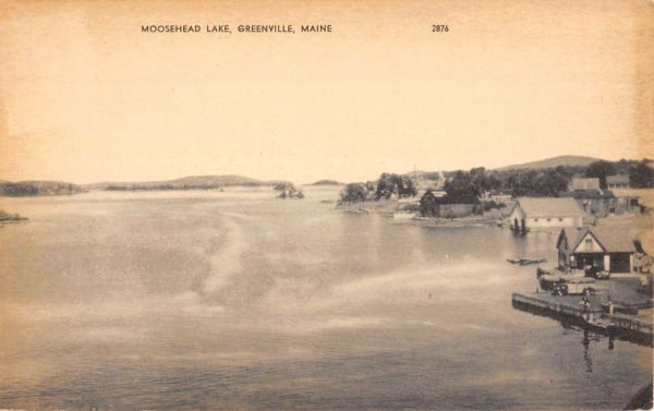 Greenville Maine Mooshead Lake Waterfront Antique Postcard K104643