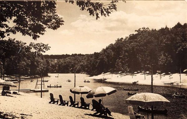 Moodus Connecticut Beach Scene Real Photo Antique Postcard K104658