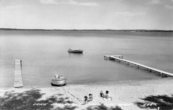 Lake City Michigan Missaukee Waterfront Real Photo Antique Postcard K104690