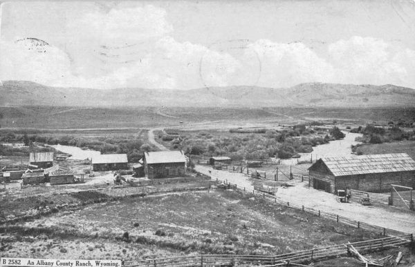 Albany County Ranch Wyoming Birdseye View Of City Antique Postcard K104760