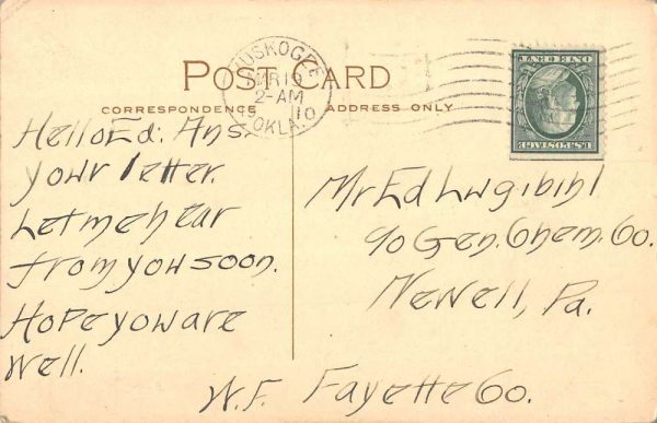 Muskogee Oklahoma Steamer City Arkansas River Antique Postcard K104818 - Image 2