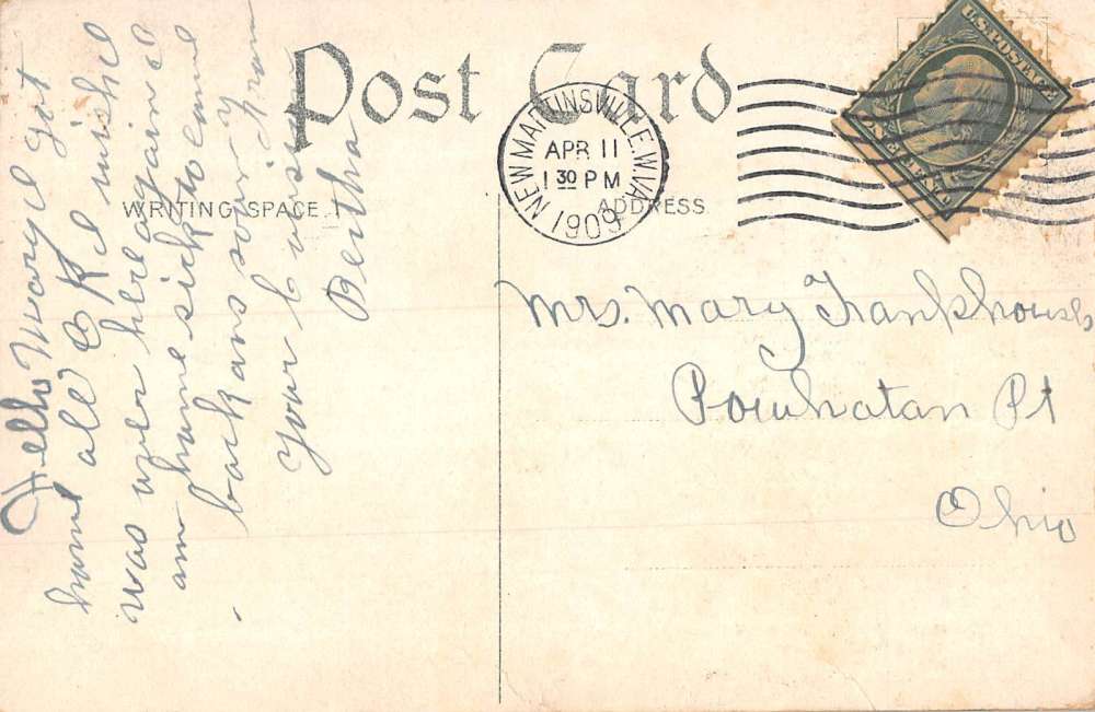 New Martinsville West Virginia Washington Street Scene Antique Postcard K104841 - Image 2