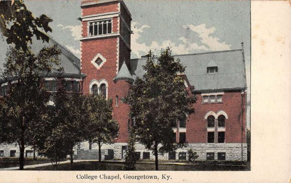 Georgetown Kentucky College Chapel Street View Antique Postcard K104864