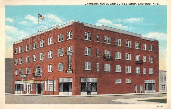 Sanford North Carolina Hotel Coffee Shop Antique Postcard K104875