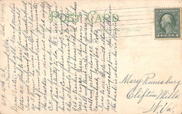Fairmont West Virginia Miners Hospital First Ward Antique Postcard K104881 - Image 2