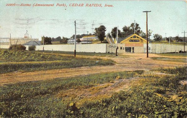 Cedar Rapids Iowa Alamo Amusement Park Antique Postcard K104949