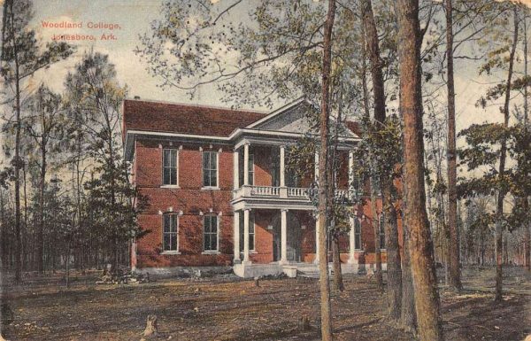 Jonesboro Arkansas birds eye view Woodland College antique pc Z50215