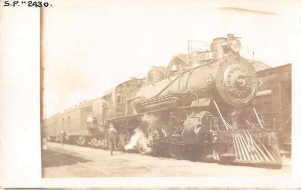 SP Railroad 2430 Train Engine Real Photo Antique Postcard J80018