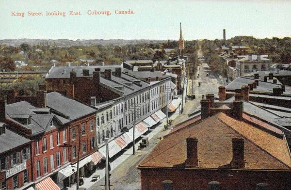 Cobourg Ontario Canada King Street Looking East Antique Postcard J80092