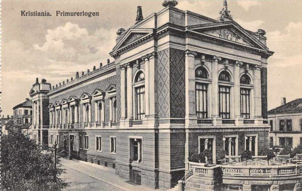 Kristiania Norway Frimurerlogen Building Exterior Antique Postcard J80104