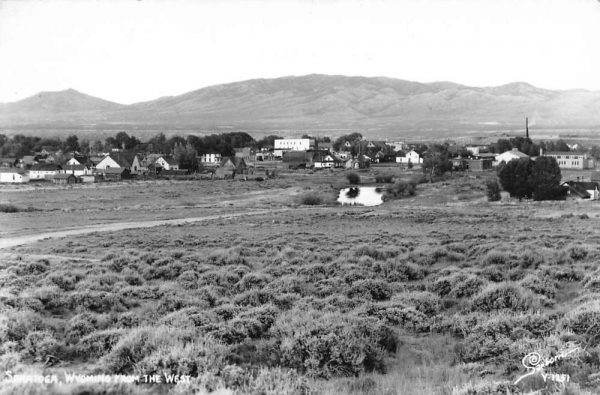 Saratoga Wyoming Birdseye View Of City Real Photo Antique Postcard K104957