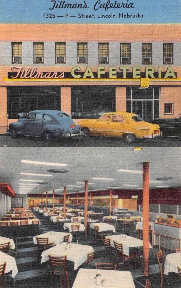 Lincoln Nebraska Tillmans Cafeteria Multiview Antique Postcard K104967