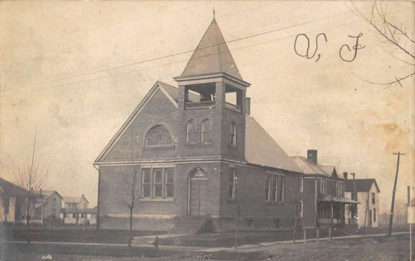 Sebring Ohio First Church Real Photo Antique Postcard K105024