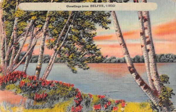 Belfre Ohio Greetings Scenic View Antique Postcard J80184