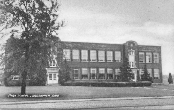 Greenwich Ohio High School Exterior View Antique Postcard J80187