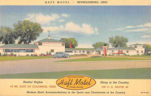 Reynoldsburg Ohio Haft Motel Exterior View Vintage Linen Postcard J80195