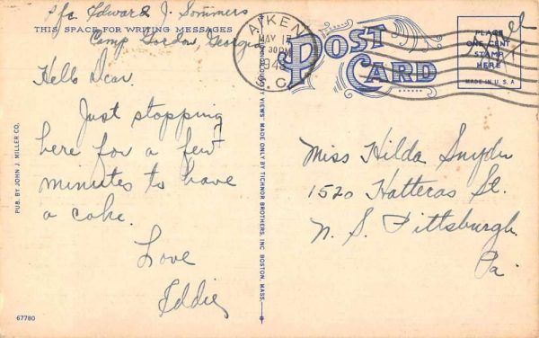 Aiken South Carolina Fast Trotting Harness Race Mile Track Postcard J80221 - Image 2