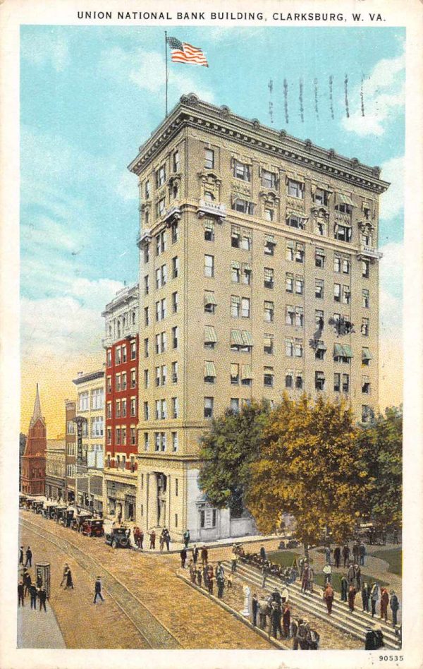Clarksburg West Virginia Union National Bank Building Vintage Postcard J80255