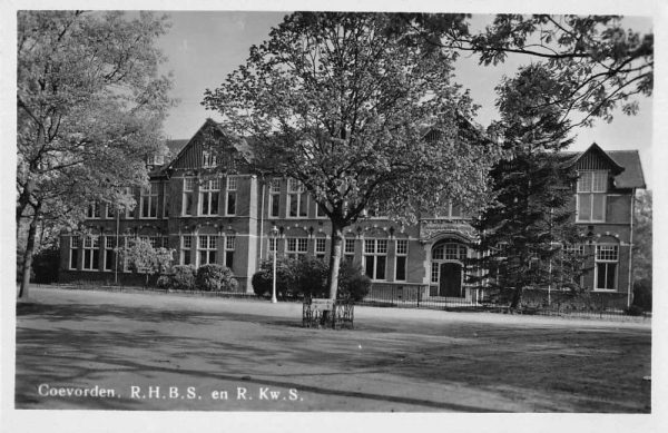 Coevorden Netherlands RHBS Exterior View Real Photo Antique Postcard J80284